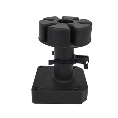 China Quality Modern Safety Round Adjustable ScrewThreaded Furniture Black Plastic Leveling Legs for sale