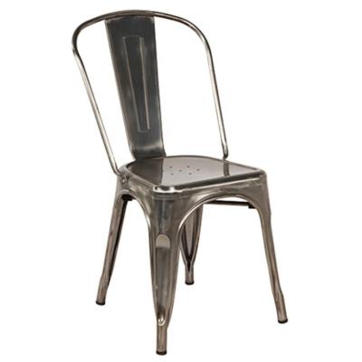 China Wholesale Popular Metal Tolixs Industrial Chair Metallochrome Color French Vintage Style Bistros Chair Gunmetal Industrial Cheapest Chair for sale