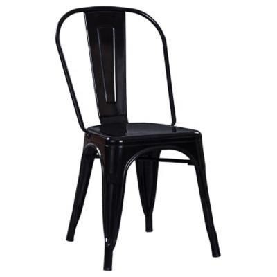 China Retro Marais Chair Iron Industrial Design Chair Sillas Gloss Black Metal Cyber ​​Cafe Chair For Bar China Manufacturer for sale