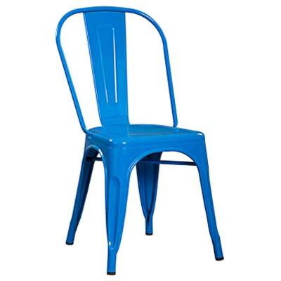 China Industrial Classic Stackable Blue Metal Chair Cheap Price Modern Style Cafe Chair Manufacturer Marais Chair Wholesale for sale