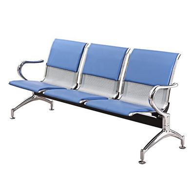 China Modern 3 Seater Airport Waiting Chair With PU Leather Sponge Padded Band Cheap Reclining Seat Airport Chair Hospital Bank Waiting Room Chair for sale