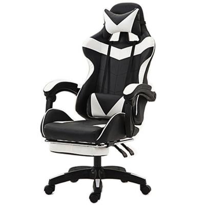 China (Size)Adjustable White Leather Ergonomic Gaming Computer Chair For Internet CAM for sale