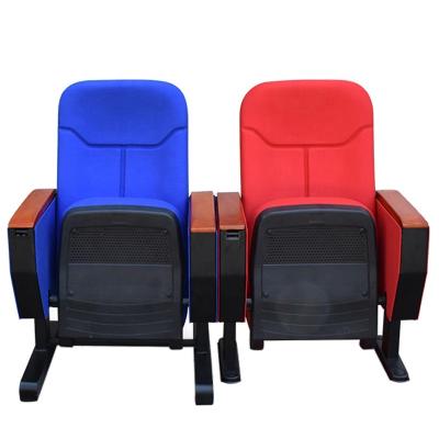 China Modern Church Auditorium Chair Writing Tablet Prezzo Red Blue Mobile Concert Hall Chair Meeting Office Chair Furniture Used For Sale for sale