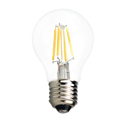 China Residential 4w 6w 8w led filament bulb lamp light A60 E27 holder for indoor lighting for sale