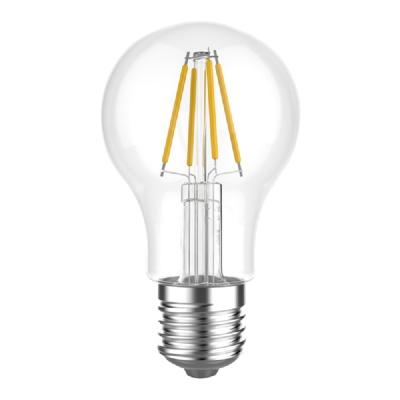 China 4w 6w 8w A60 Residential Indoor Lighting Glass Cover Led Filament Bulb Lamp E27 B22 Base Led Light for sale