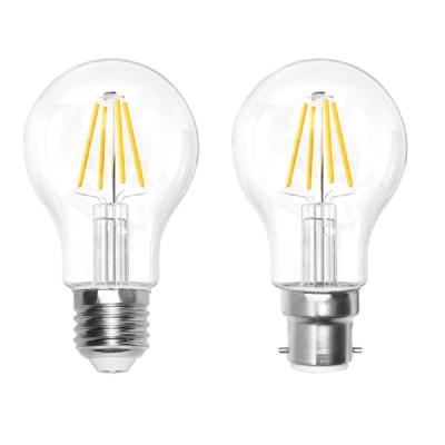 China Residential 4w 6w 8w Led A60 E27 Filament Light Bulb Bulbs Holder For Indoor Lamp for sale