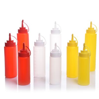 China Colorful Plastic Jam PE Squeeze Sauce / Jam Multi-size Squeeze Sauce Bottle for sale