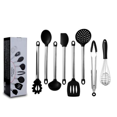 China Amazon Ebay Sales Kitchen Accessories Stainless Steel Tool Silicone Household Cooking Utensils Hot Viable Set for sale