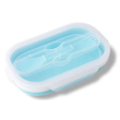 China Freshness Preservation Most Popular Camping Lightweight Collapsible Folding Box Silicone Food Box Easy Clear Portable Take Out Food Box for sale