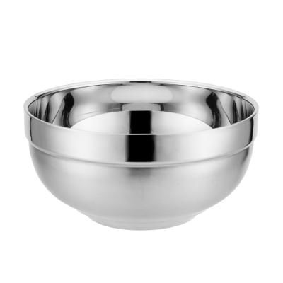 China Sustainable Double Layers 304 Thicken Stainless Steel Heat Insulation Serving Soup Bowl for sale