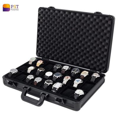 China ABS High Quality Metal Luxury Aluminum Watch Storage Box for 24 Watches for sale