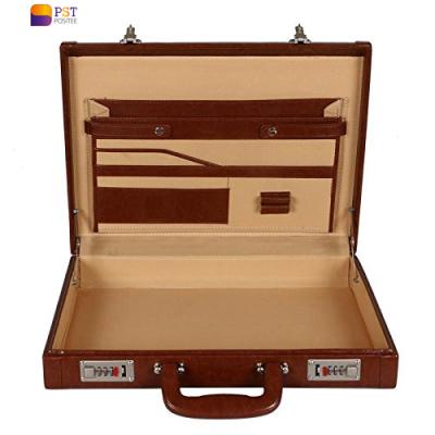 China PU Bonded Leather Thin Hard-Sided Laptop Cases With Hard Combination Locks Attache Briefcases for sale