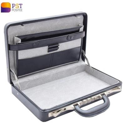 China Black Classic Cases And PU Design Lawyers Leather Briefcase Hard Case Bag Custom Logo for sale