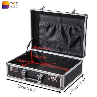 China ABS+Aluminum frame+MDF aluminum hard case portable storage tool box briefcase carry combination lock for sale