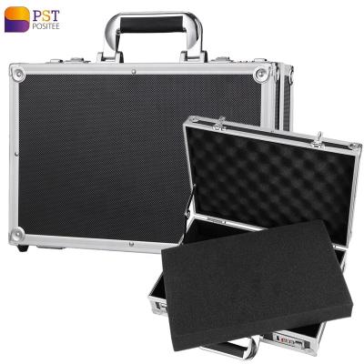 China Hard ABS+Aluminum frame+MDF OEM /ODM black aluminum tool carrying case with foam inside aluminum flight case for sale