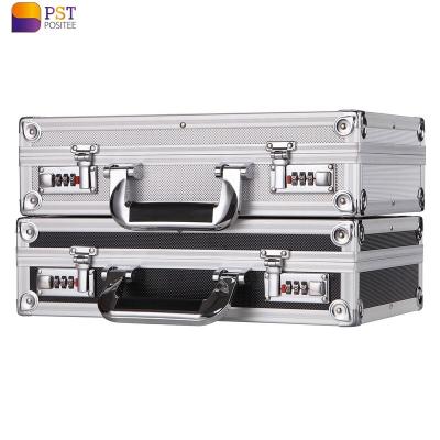 China ABS+Aluminum frame+MDF DIY aluminum hard case Pre-labeled foam men's business home briefcase storage box for sale