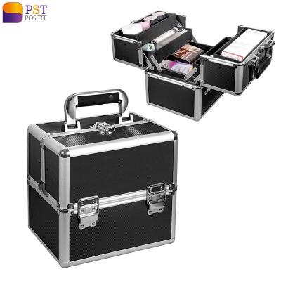 China Fashion Aluminum Custom Color Hard Travel Makeup Train Vanity Cosmetic Box /Professional Portable Makeup Case for sale