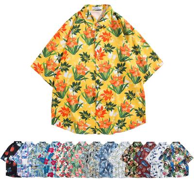 China Wholesale Breathable Summer Digital Sublimation Printing Hawaiian Shirts Mens Floral Pattern Button Up Casual Short Sleeves Shirts for sale