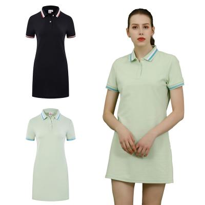 China Wholesale Plain Breathable LOGO Polo Dresses Custom Made Short Sleeves Ladies Polo Dresses Women Clothing Elegant Plus Size for sale