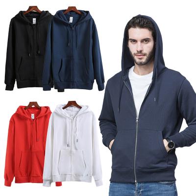 China Fleece Anti-Shrink Zipper Custom Heavyweight Embroidery Graphic Mens Hoodies Logo Cotton Zipper Hoodie For Men for sale