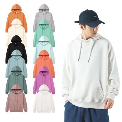 China Anti-pilling Men's Hoodies and Sweatshirts Plain 330gsm Plus Size LOGO Printing Pullover Hoodie Custom Made Unisex For Man for sale