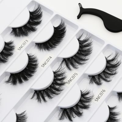 China Fluffy light strip faux mink lashes wholesale private label own brand faux mink lashes 3d faux mink eyelashes for sale