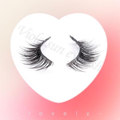 China Violetsun Wholesale 100% Natural Soft Handcrafted Lashes 3d Silk False Clear False Eyelashes From Factory for sale