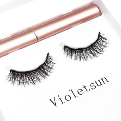 China 2019 fashion waterproof private label soft magnetic eyeliner 3D eyelashes with tweezers packaging for sale