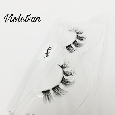 China Natural Long Synthetic 3D False Eyelashes Segmented Eyelash Effect Lashes Silk Fiber Eyelash for sale