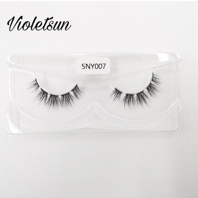 China Long Quality Faux Lower Segmented Natural Fluffy Tapered Wholesale Natural Mink Eyelashes Cheap 5d 25mm for sale