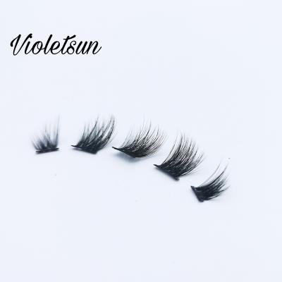 China DIY Natural Hot Selling Precut Long Segment Lashes 3D Mink Eyelashes Hand Made Groups Eyelash for sale