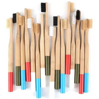 China Other Factory Wholesale OEM Eco-friendly Adult Kids Toothbrush Bamboo Logo Brush Teeth Bamboo Toothbrush for sale