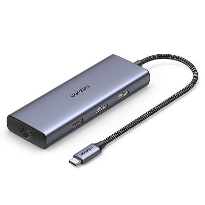 중국 4k/HDMI, 9-in-1 USB C에서 이더넷 어댑터, 5Gbps USB-A 3.0 도킹 스테이션, PD 60W 충전, SD 카드 리더 판매용