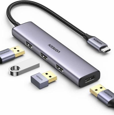 Cina 4 in 1 Hub USBC a USB Hub con 4 porte USB 3.0 Shell di alluminio USB-C Hub per laptop in vendita