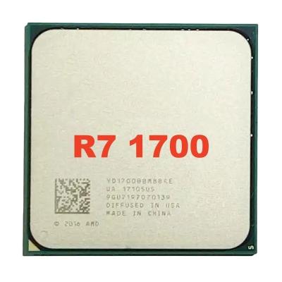 China R7 1700 de 3,0 GHz de ocho núcleos de 16 hilos de procesador de CPU 65W YD1700BBM88AE Socket AM4 utilizado R7 1700 procesador de CPU en venta