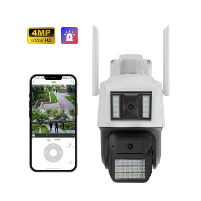 China Outdoor Dual Lens AI Wireless Ip Dome Camera HD Cctv Wifi Dual Light Camera Smart Two-way Audio PTZ Security Camera for sale