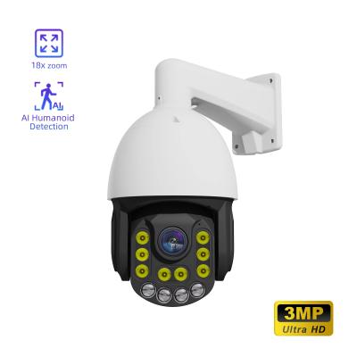 China Alarme auditivo Área exterior impermeável com fio Ptz Inteligente Poe Ai Smart Colorido Câmera Noturna Câmera IP CCTV à venda