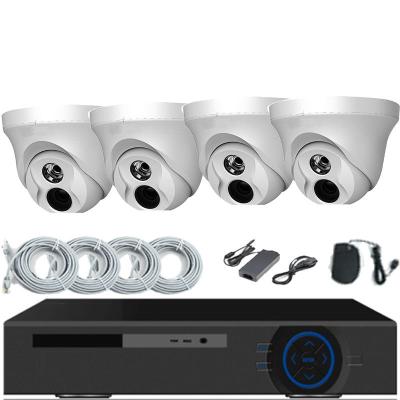 China Cuatro cámaras de domo personalizadas 4CH NVR Kit CCTV Sistema de cámaras de vigilancia de seguridad en venta