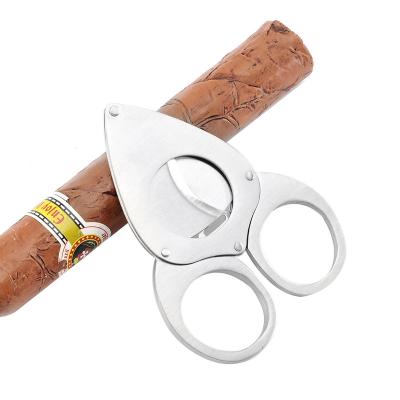 China Contemporary Creative Metal Cigar Knife Cigar Scissors Stainless Steel Tools Travel Smoking Sharp Portable Cigar Cutter Accessories for sale