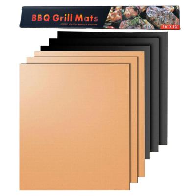 China Outdoor Grill Mat Charcoal BBQ Grill Set of 6-100% Non-Stick BBQ Grill Mats, Heavy Duty, Reusable, and Easy to Clean - Works on Electric Grill Gas for sale