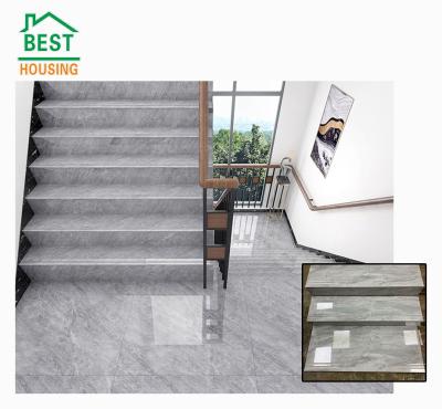 China 1200x300MM Customer Size Modern Porcelain Tile Stair Nosing Gray Stairs Tile for sale