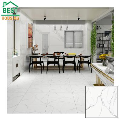 China Modern 600x600 Bianco Carrara Venato Marble Design Tiles Use Porcelain Resistance Home Decorative Tiles for sale