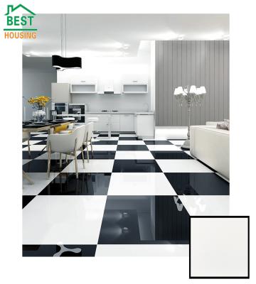 China Modern 600x600 Double Fresh Polished Outdoor White Color Kitchen Floor Tiles Style Low Water Absorption Single Porcelain Tiles for sale