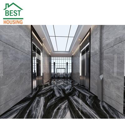 China Modern Promotional Black Decoration Tiles 750*1500 Full Glazed Polishing Porcelain Floor Flooring for sale