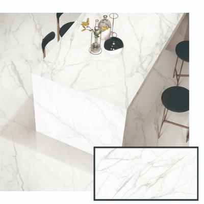 China Marble 64x128 Modern Design Huge Size Agglomerated Tiles Italian Style Calacatta Interior Wall White Porcelain Slab Tiles for sale