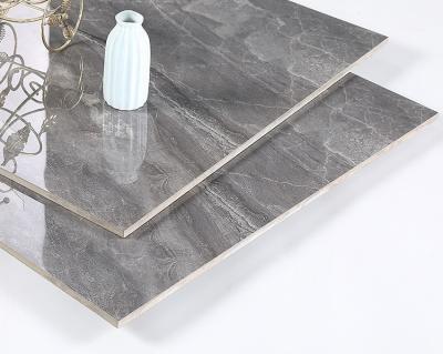 China 36x72 Modern Gray Glossy Surface Interior Floor Tiles Commercial Style Luxury Classic Project Porcelain Slab Tiles for sale