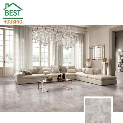 China Modern High Quality Light Gray Porcelain Marble Floor Tiles Interior Wall Tiles Home 600x600 for sale