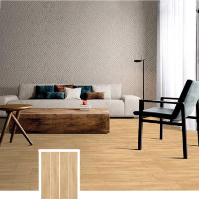 China Modern Promotional Original Edge 150*800 Woodlook Tan Interior Matt Porcelain Floor Tiles for sale