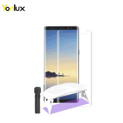 China New Arrival Anti-crash 3D Full Glue Light UV Tempered Glass Glue Nano Liquid Screen Protector For Plus Samsung S9/S9/Note 8 for sale