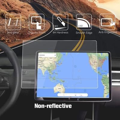 China Best Anti-fingerprint Motocycle Car Navigation Tempered Glass Anti-Crash Anti-Glare Screen Protector for Tesla Model 3 Y Automotive for sale